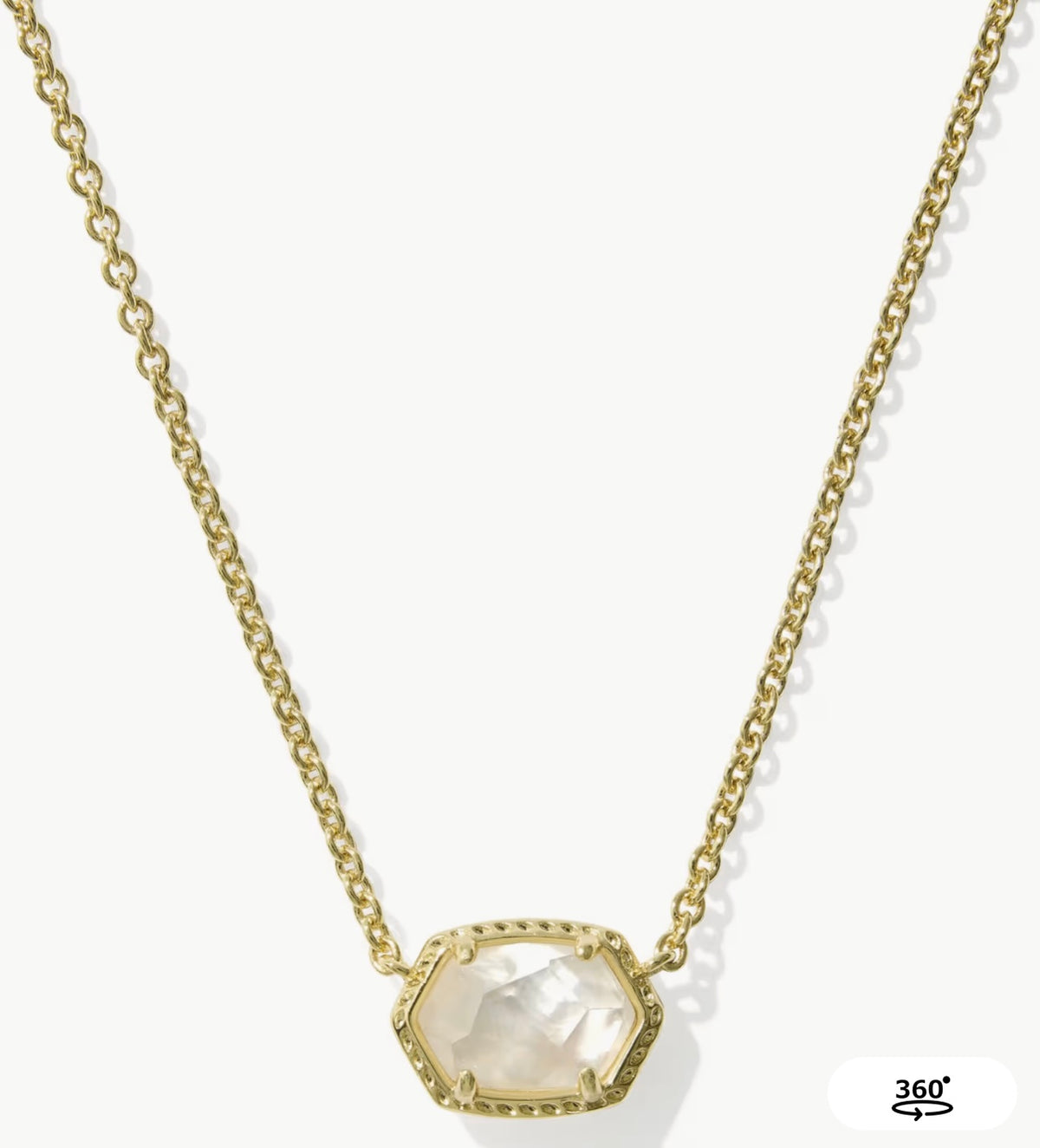 Kendra Scott Daphne Frame Pendant Necklace: Gold Ivory