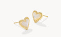 Kendra Scott Ari Heart Stud Earrings Gold Mother of Pearl
