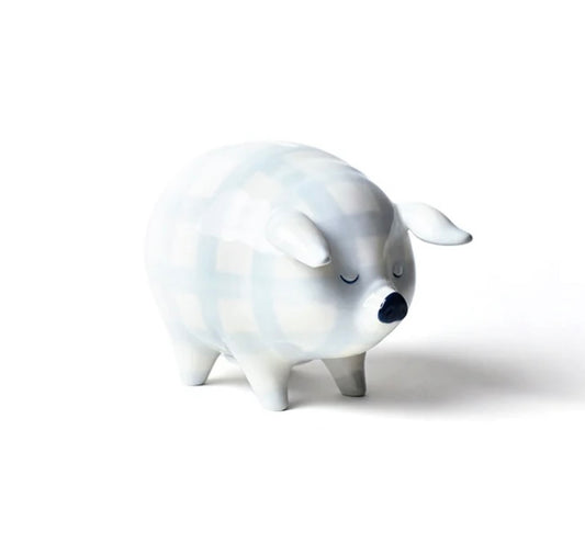 Cotton Colors Blue Gingham Piggy Bank