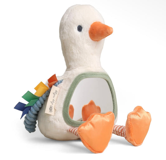 Itzy Ritzy Itzy Bitzy Mirror - Sensory Tummy Time Mirror - Goose