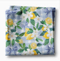 Lemon Plaid Citrus Summer Fruit Market Kitchen Towel Waffle