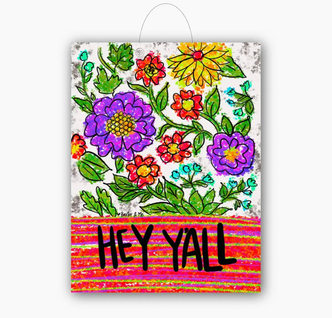 Hey Y’all Floral Door Hanger