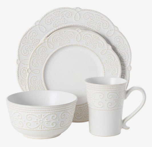 Fitz and Floyd Pfaltzgraff Abby White 16pc Set