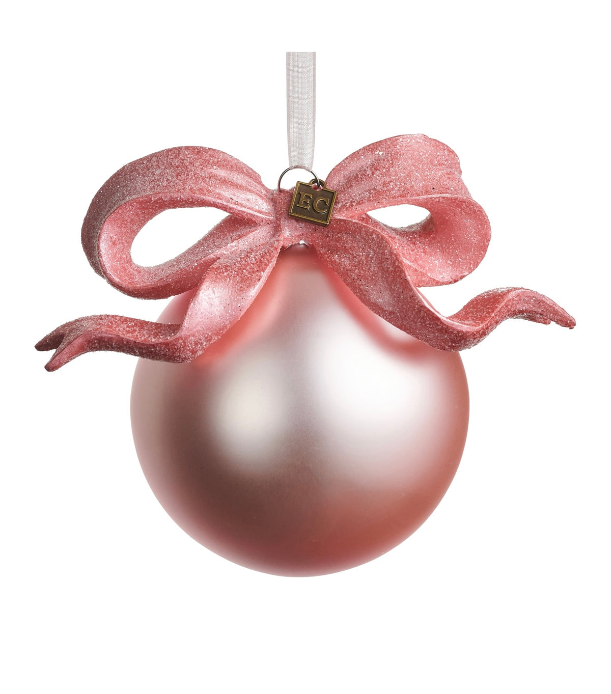 Raz 5.5” Pink Ribbon Ball Ornament