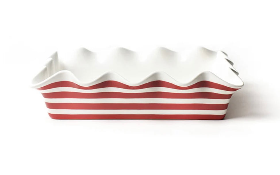 Cotton Colors Red Stripe 13 Ruffle Casserole Dish