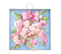 Round Top Pink Roses & Ribbons