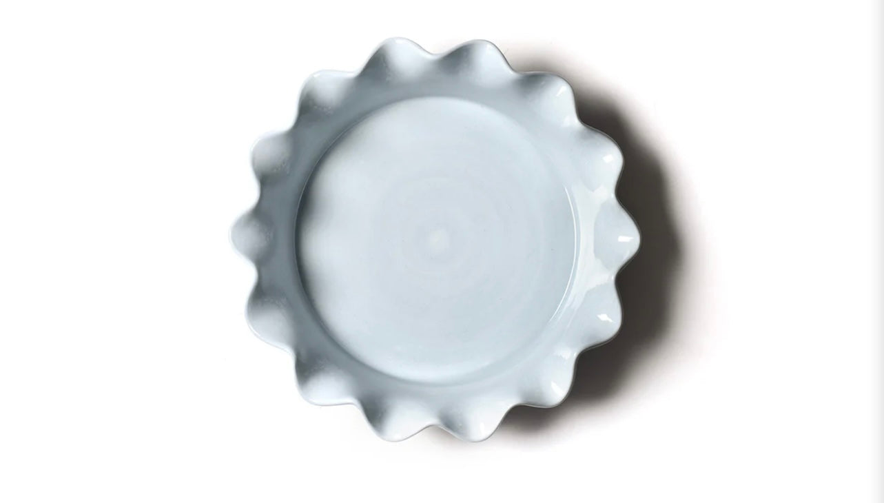 Cotton Colors Iris Blue Ruffle Pie Dish