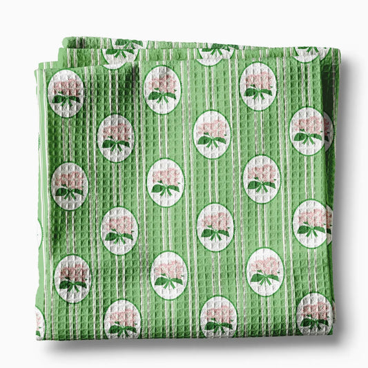 Hydrangea Flower Chinoiserie Kitchen Towel Preppy Spring