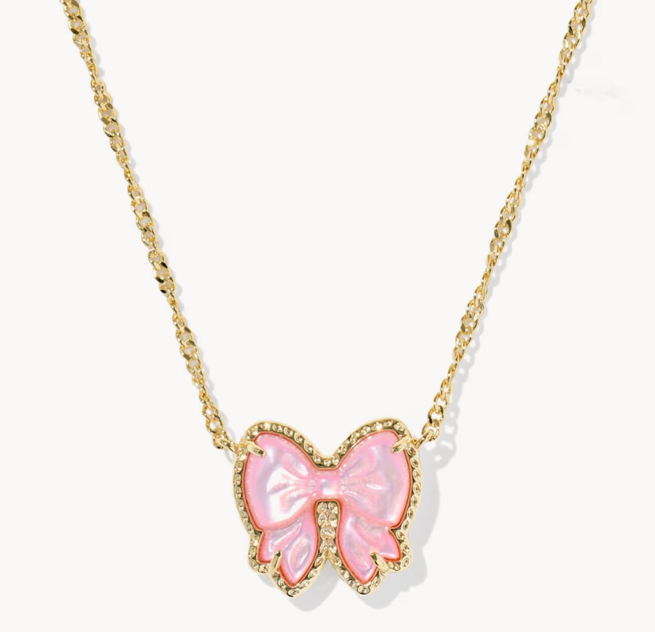 Kendra Scott Haley Bow Short Pendent Necklace: Gold Blush