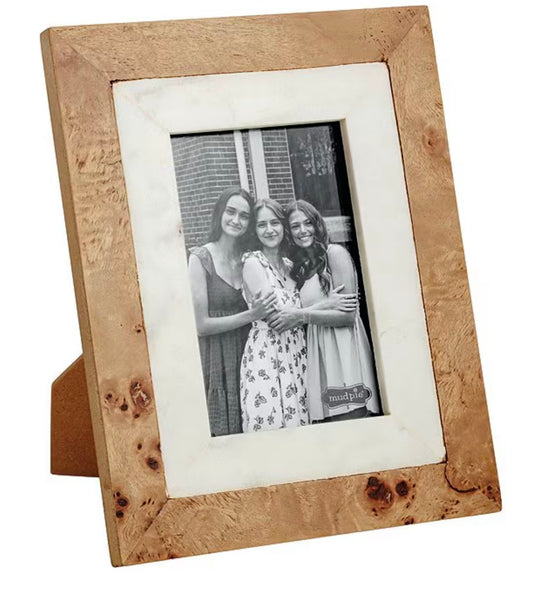 Mud Pie Small Burl and Marble Frame