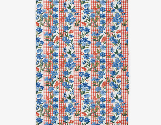 Floral 4th July Patriotic Red White Blue Kitchen Towel
