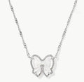 Kendra Scott Haley Bow Short Pendent Necklace: Silver Ivory