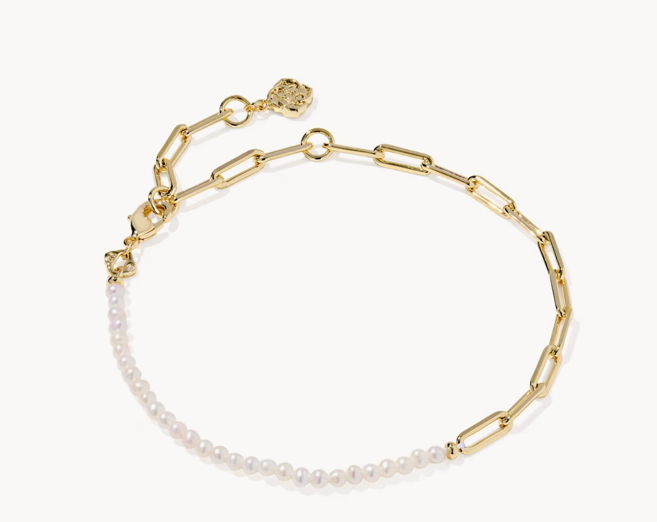 Kendra Scott Markie Half Chain Bracelet Gold Freshwater Cultured Pearl