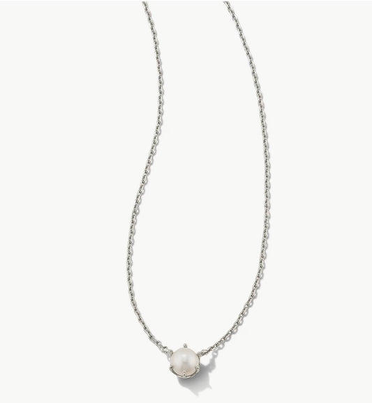 Kendra Scott Ashton Pearl Pendant Necklace Silver