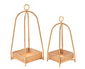 Mud Pie Cane Tray Lantern Set