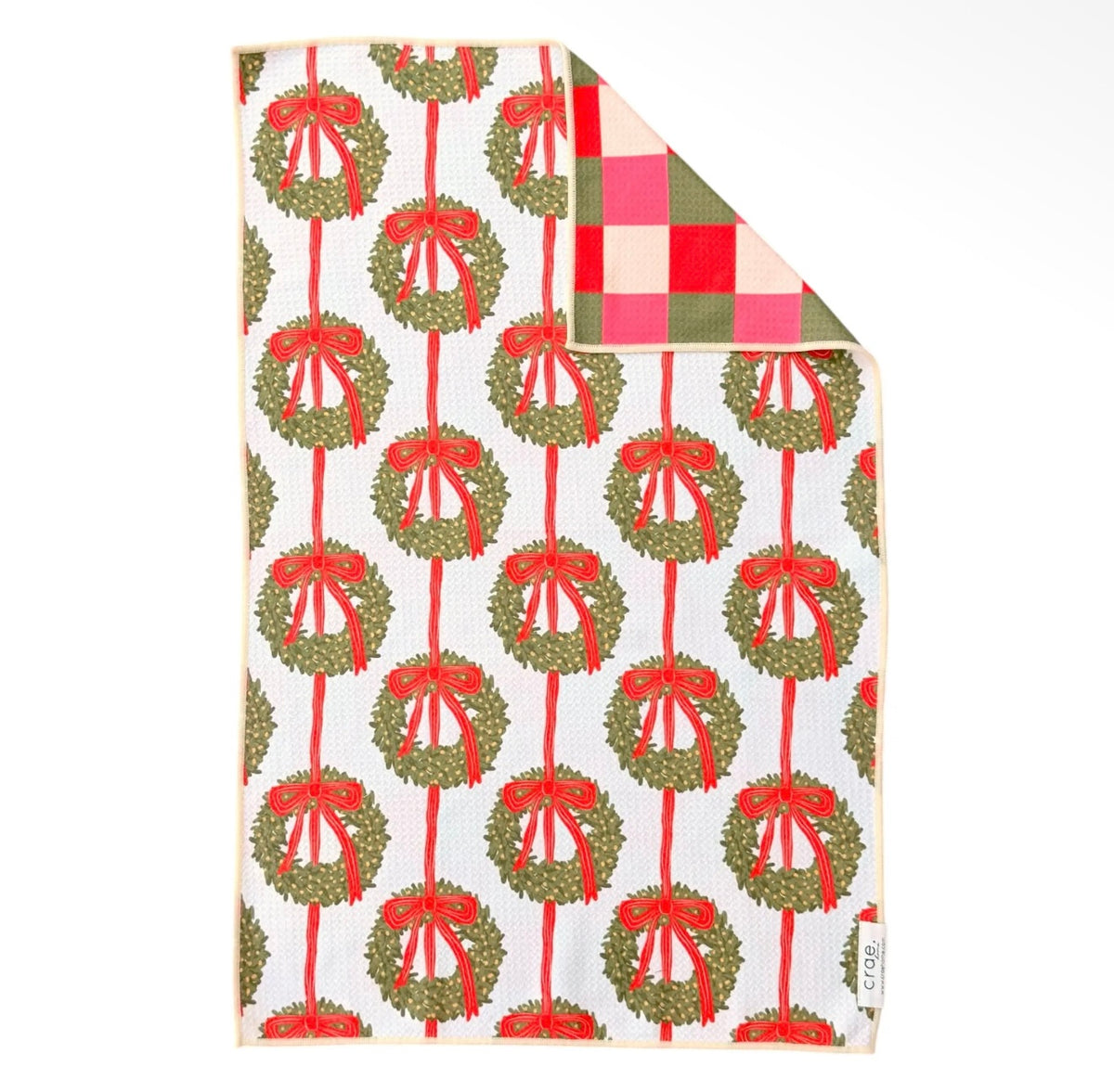 Crae Wrapped in Wreaths: Reversible Hand Towel