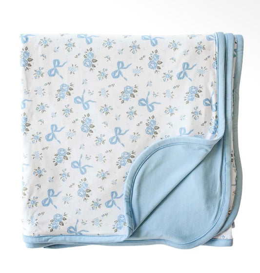 Caden Lane Double Sided Bamboo Blanket Tied in Blooms
