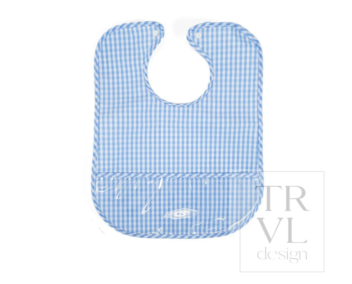 TRVL Design Clean Up Bib - Gingham Sky