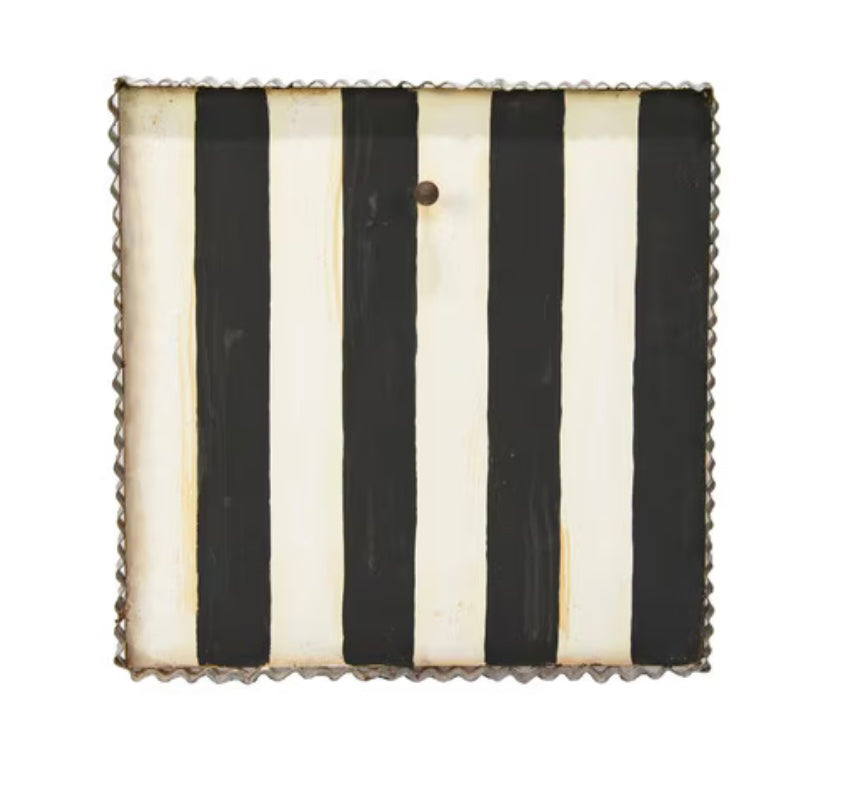 Round Top Black and White Striped Mini Gallery Display Board