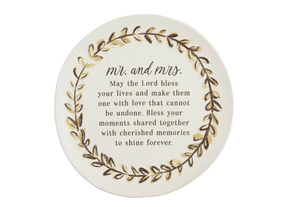 Mud Pie Mr And Mrs Bless Plate