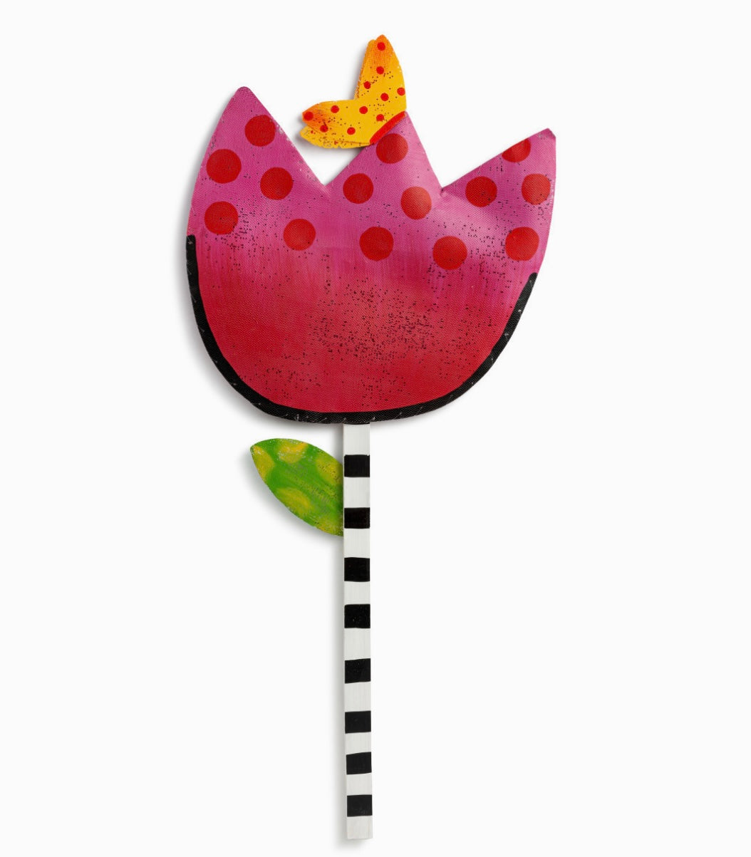 Red/Pink Flower Door Screen