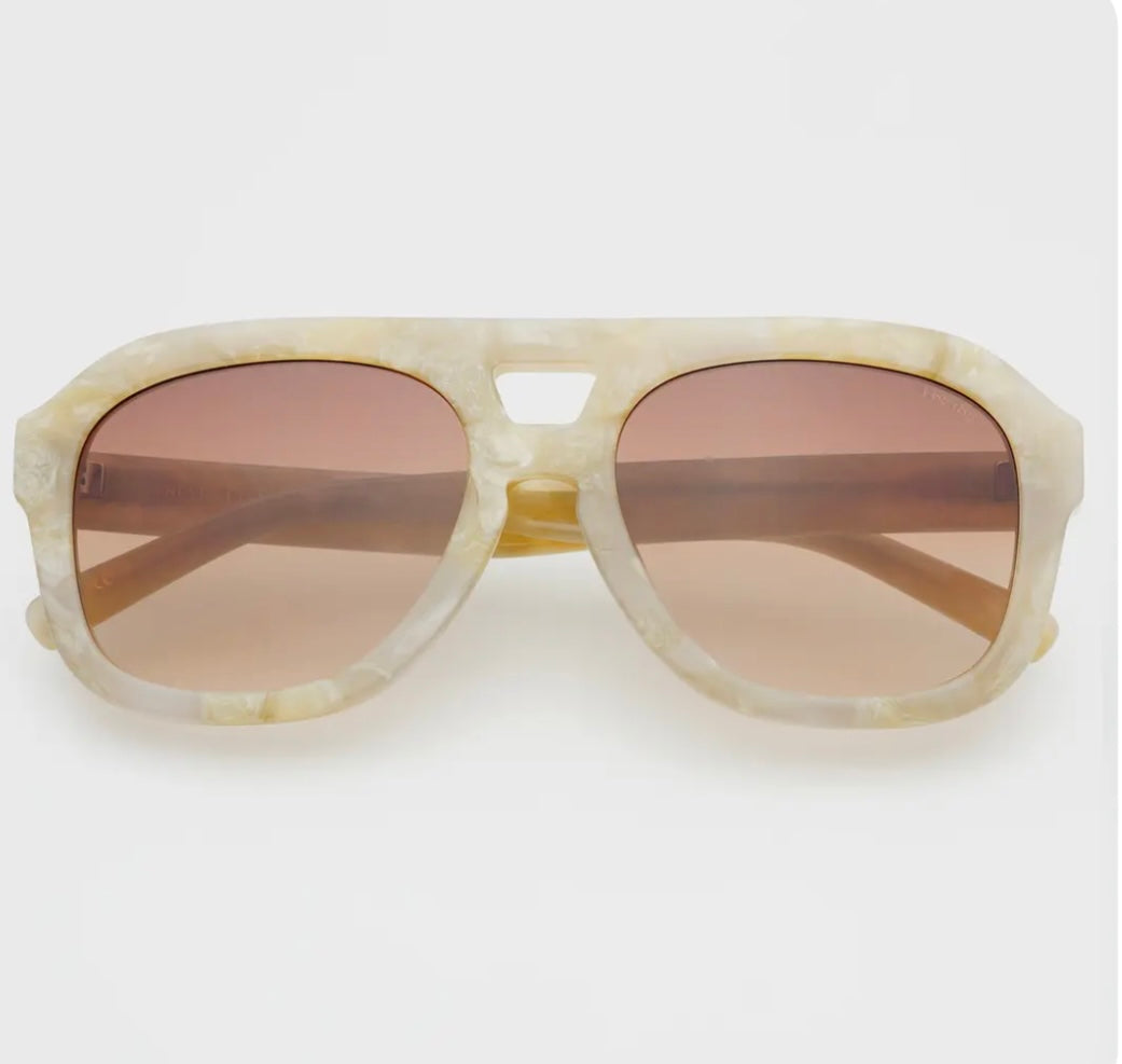 Freyers Eyewear Voyage Acetate Oversized Aviator Sunglasses - Gray Pearl