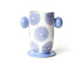 Cotton Colors Iris Blue Large Cylinder Vase with Knob Handles