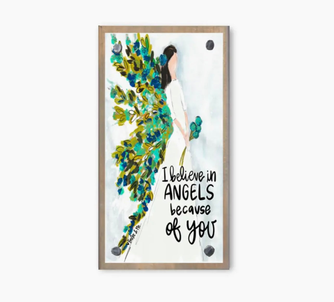 I Believe in Angels Driftwood Happy Block