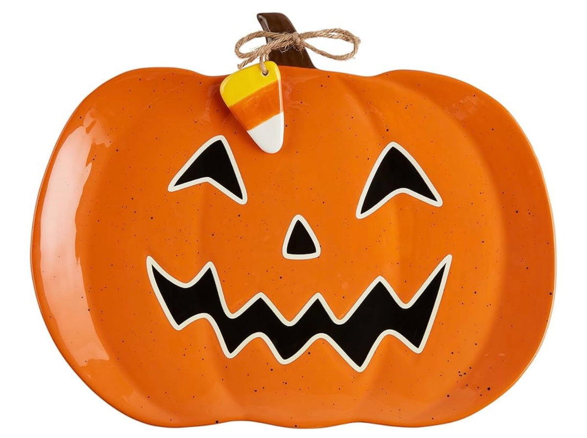 Mud Pie Pumpkin Glow In The Dark Platter