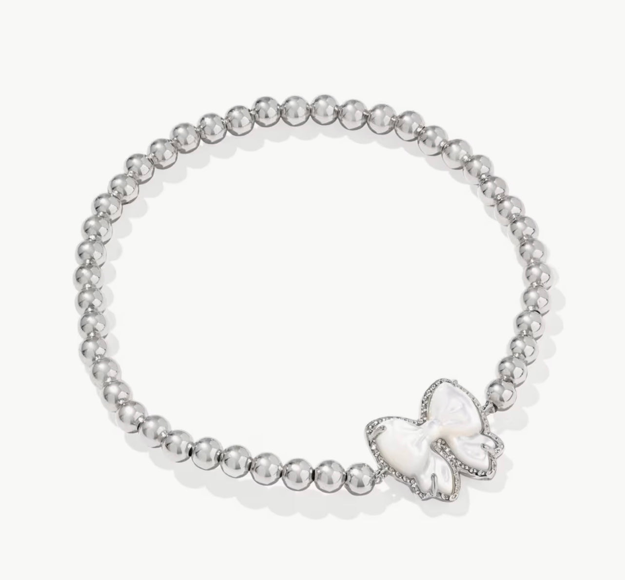 Kendra Scott Haley Bow Stretch Bracelet : Silver Ivory