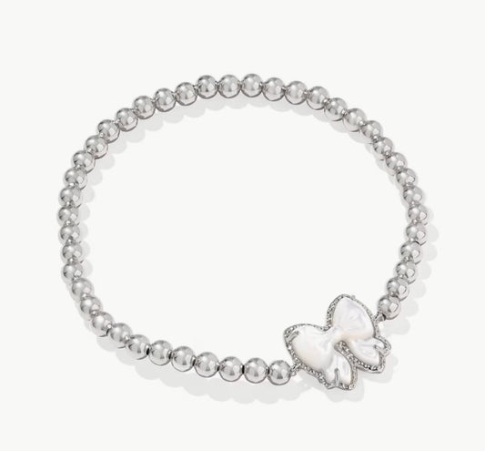 Kendra Scott Haley Bow Stretch Bracelet : Silver Ivory