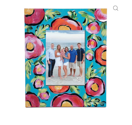 Turquoise Floral Frame