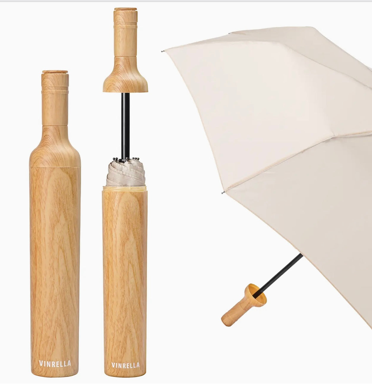 Vinrella Wood Look Bottle Umbrella