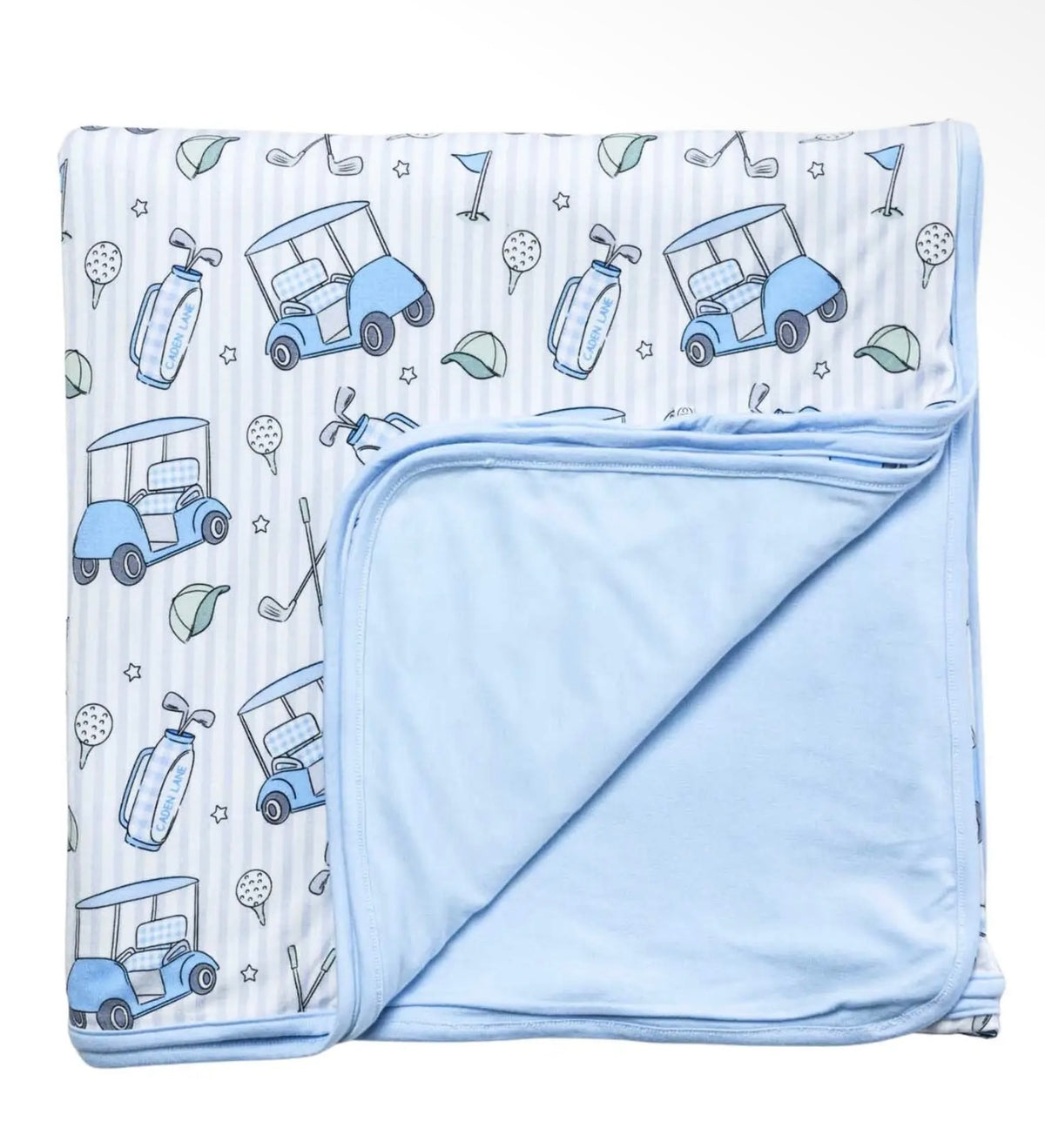 Caden Lane Double Sided Bamboo Blanket Caddie Crew Blue