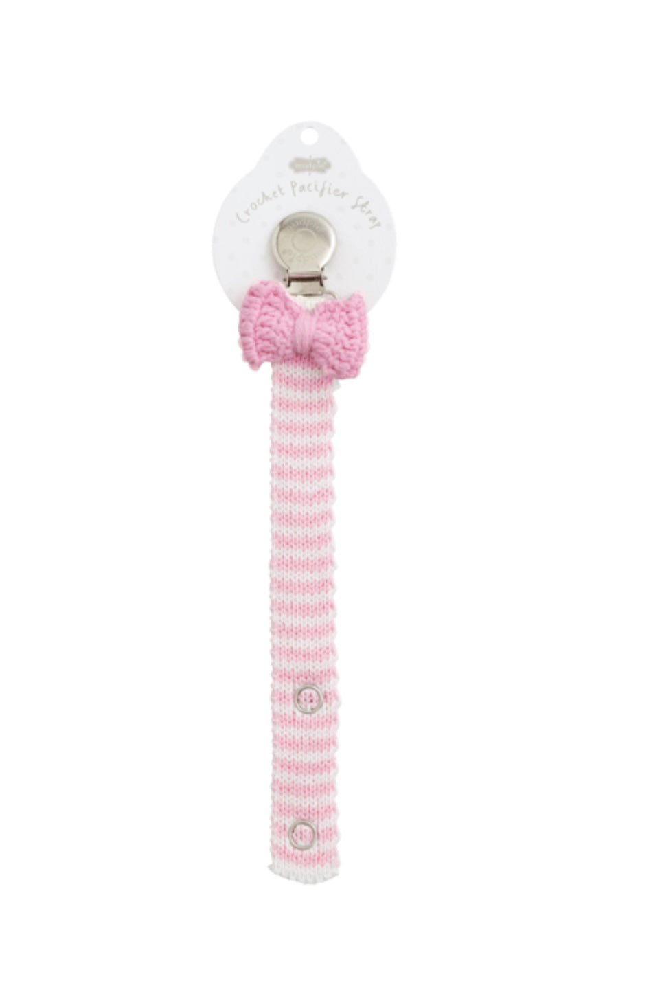 Mud Pie Pink Bow Crochet Pacy Clip