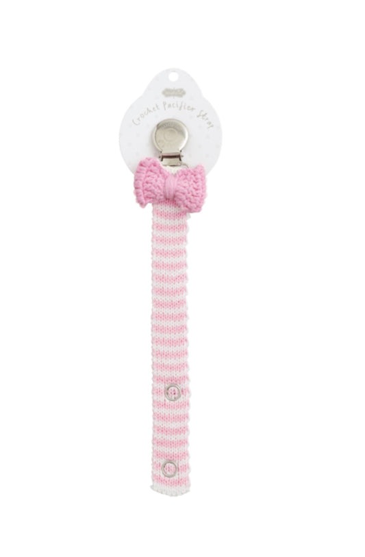 Mud Pie Pink Bow Crochet Pacy Clip