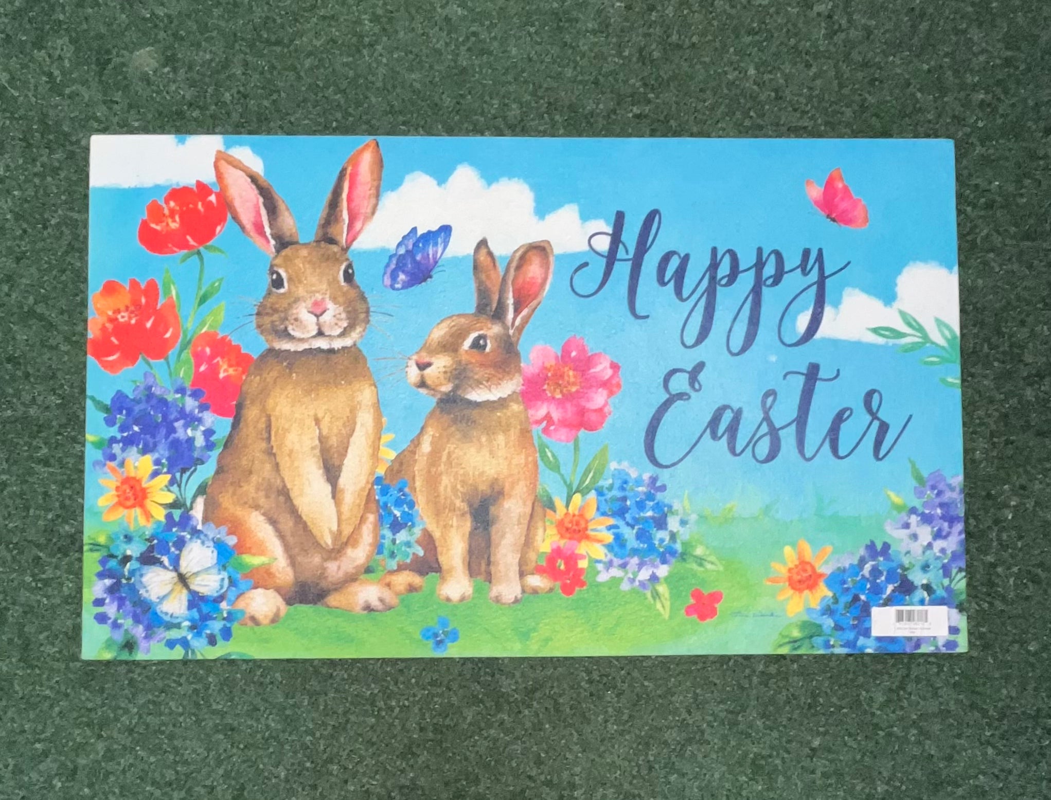 Happy Easter 2 Bunnies Mat