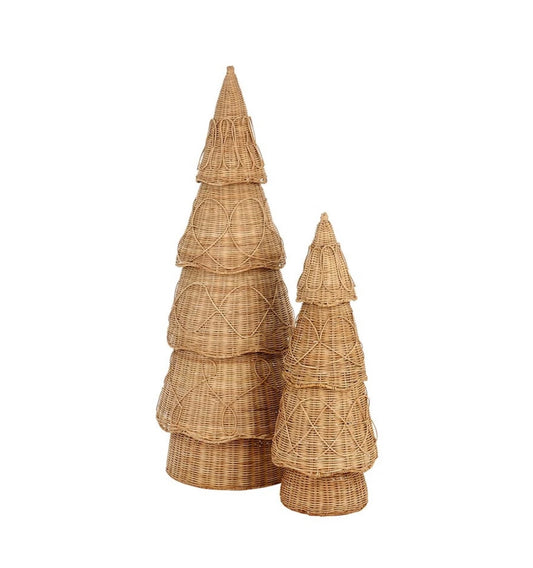 Santa Barbara Rattan Tiered Trees - Set of 2