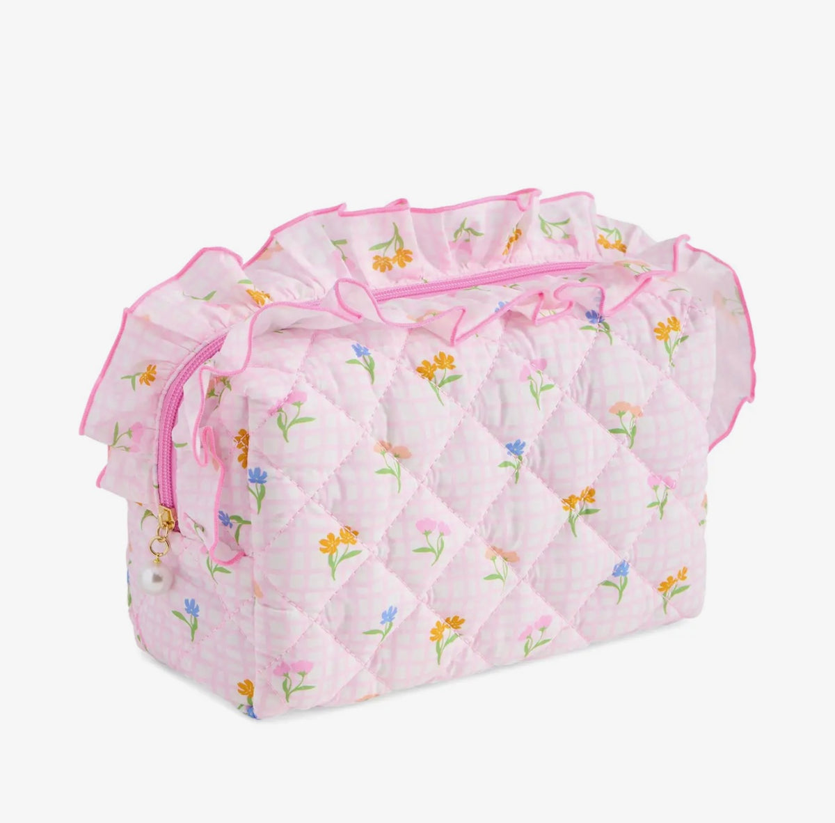 Fancy Large Zip Pouch - Pink