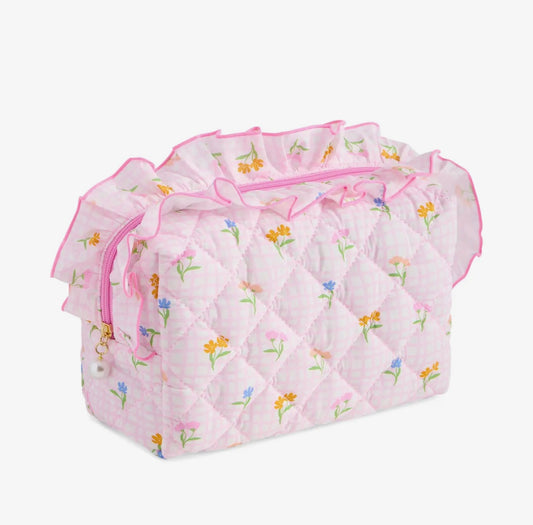 Fancy Large Zip Pouch - Pink